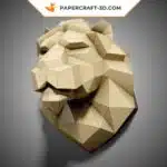 Papercraft lion sculpture en papier 3D à imprimer, weergave 5