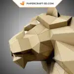 Papercraft lion sculpture en papier 3D à imprimer, weergave 6