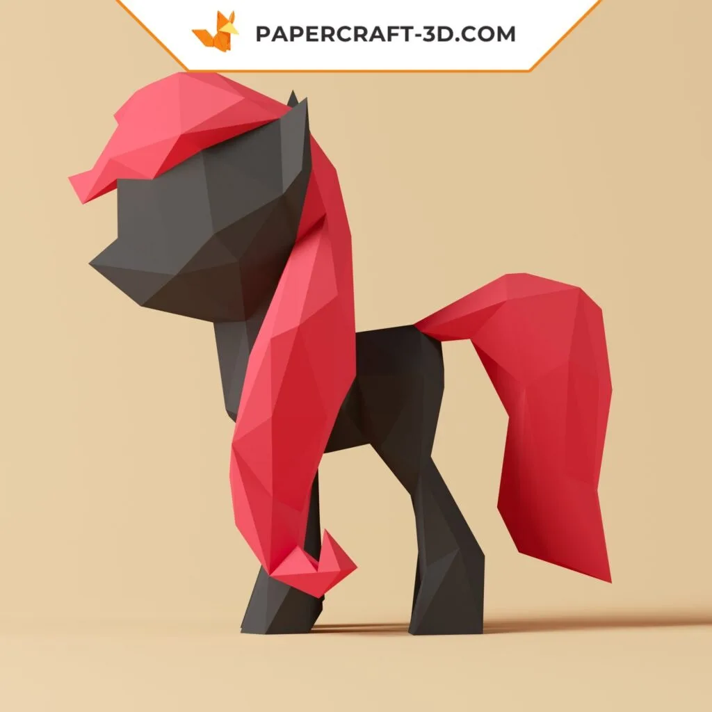 Little Pony Papierbastelvorlage in 3D-Origami