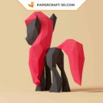 Papercraft of My Little Pony in 3D origami