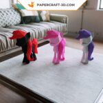 Papercraft of My Little Pony in 3D origami