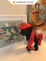 Papercraft of My Little Pony in 3D origami