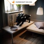 Papercraft de lobo em origami 3D