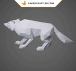Papercraft wolf in 3D origami