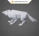 Papercraft loup origami papier 3D, weergave 3