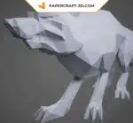 Papercraft loup origami papier 3D, weergave 4