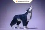 Papercraft de lobo azul em origami 3D