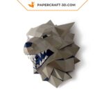 Papercraft Stark wolf from Game of Thrones in 3D origami