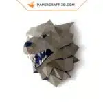 Papercraft loup Stark origami papier 3D, weergave 2