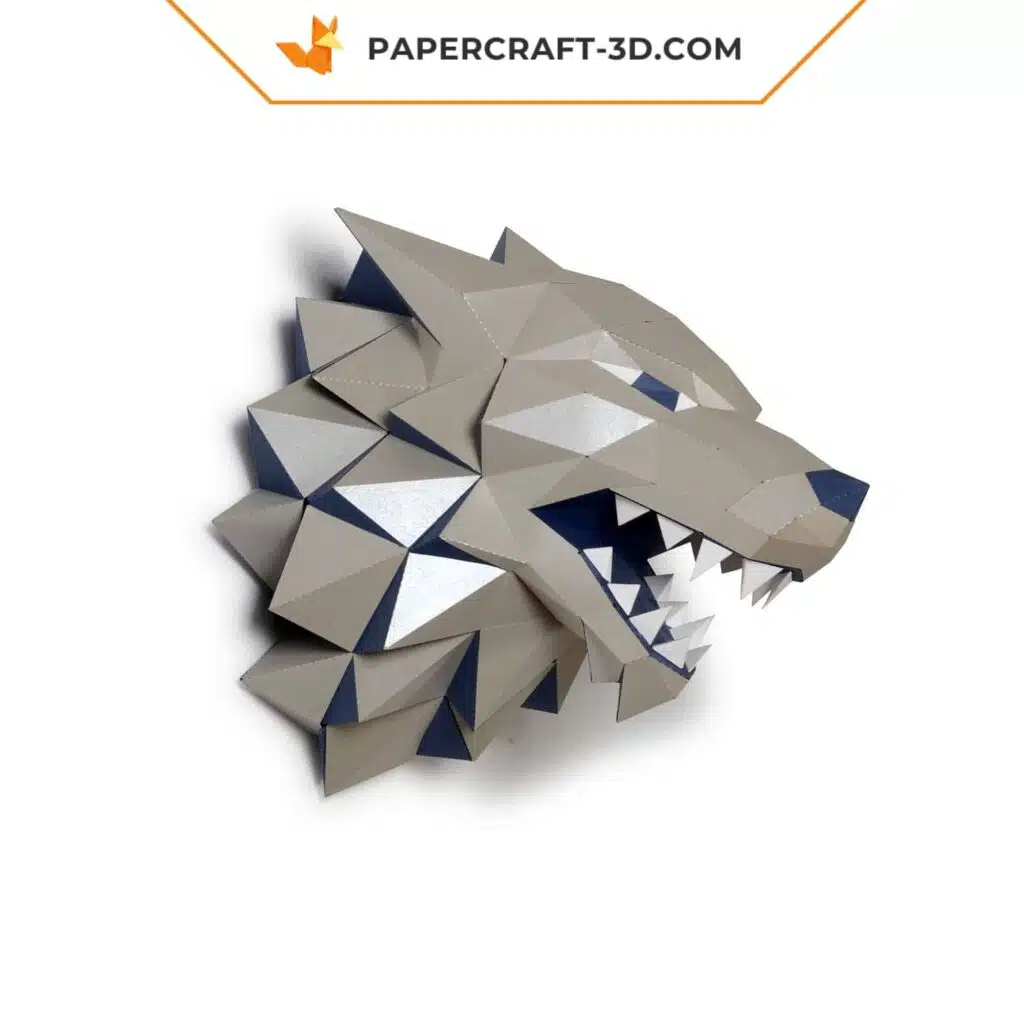 Papercraft Stark-Wolf aus Game of Thrones als 3D-Origami