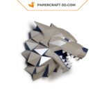 Papercraft Stark wolf from Game of Thrones in 3D origami
