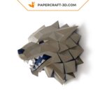 Papercraft Stark wolf from Game of Thrones in 3D origami
