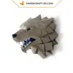 Papercraft loup Stark origami papier 3D, weergave 3