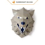 Papercraft Stark wolf from Game of Thrones in 3D origami