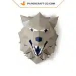 Papercraft loup Stark origami papier 3D, weergave 4