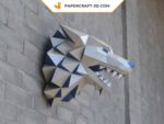 Papercraft Stark wolf from Game of Thrones in 3D origami
