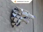 Papercraft loup Stark origami papier 3D, weergave 6