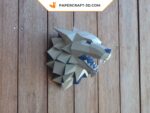 Papercraft Stark wolf from Game of Thrones in 3D origami