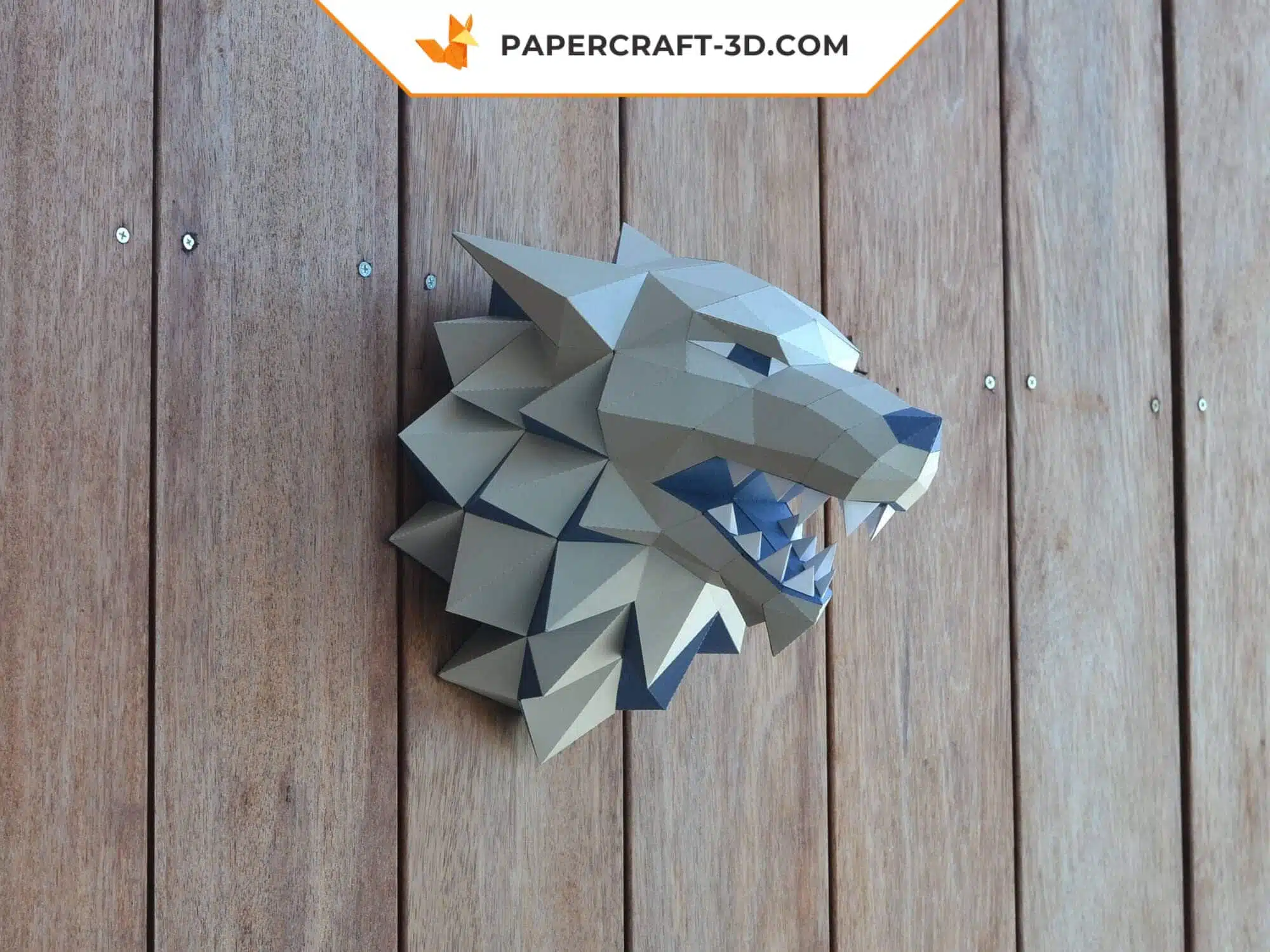 Papercraft loup Stark origami papier 3D, weergave 7