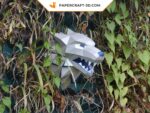 Papercraft Stark wolf from Game of Thrones in 3D origami