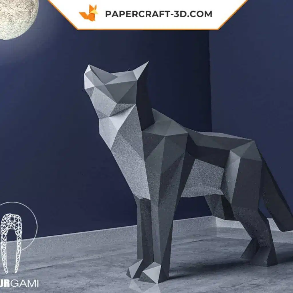 XXL Wolf Papercraft als 3D-Origami