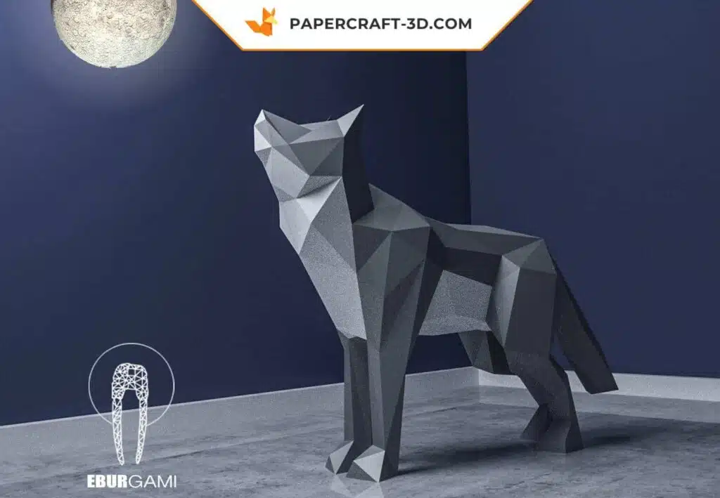 Papercraft lupo XXL in origami 3D