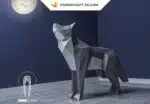 Papercraft lupo XXL in origami 3D