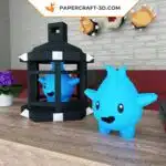 Papercraft Lumalee Mario en origami papier 3D pour décoration murale - templates en format PDF, DXF et SVG
