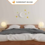 Papercraft moon and stars origami 3D