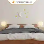 Papercraft lune et étoiles origami papier 3D DIY, weergave 2