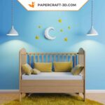 Papercraft moon and stars origami 3D