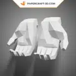 Papercraft Main en Pose 5, sculpture en papier 3D à imprimer, weergave 2