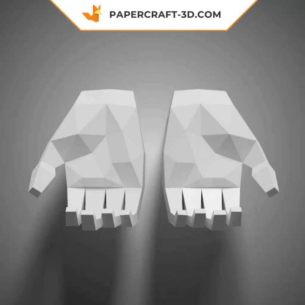 Papercraft di mano in posa 5 in origami 3D
