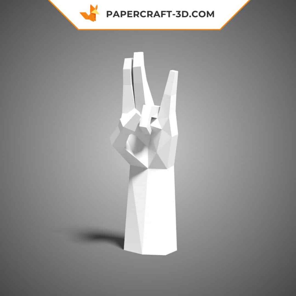 Papercraft Hand in Haltung 4 Origami