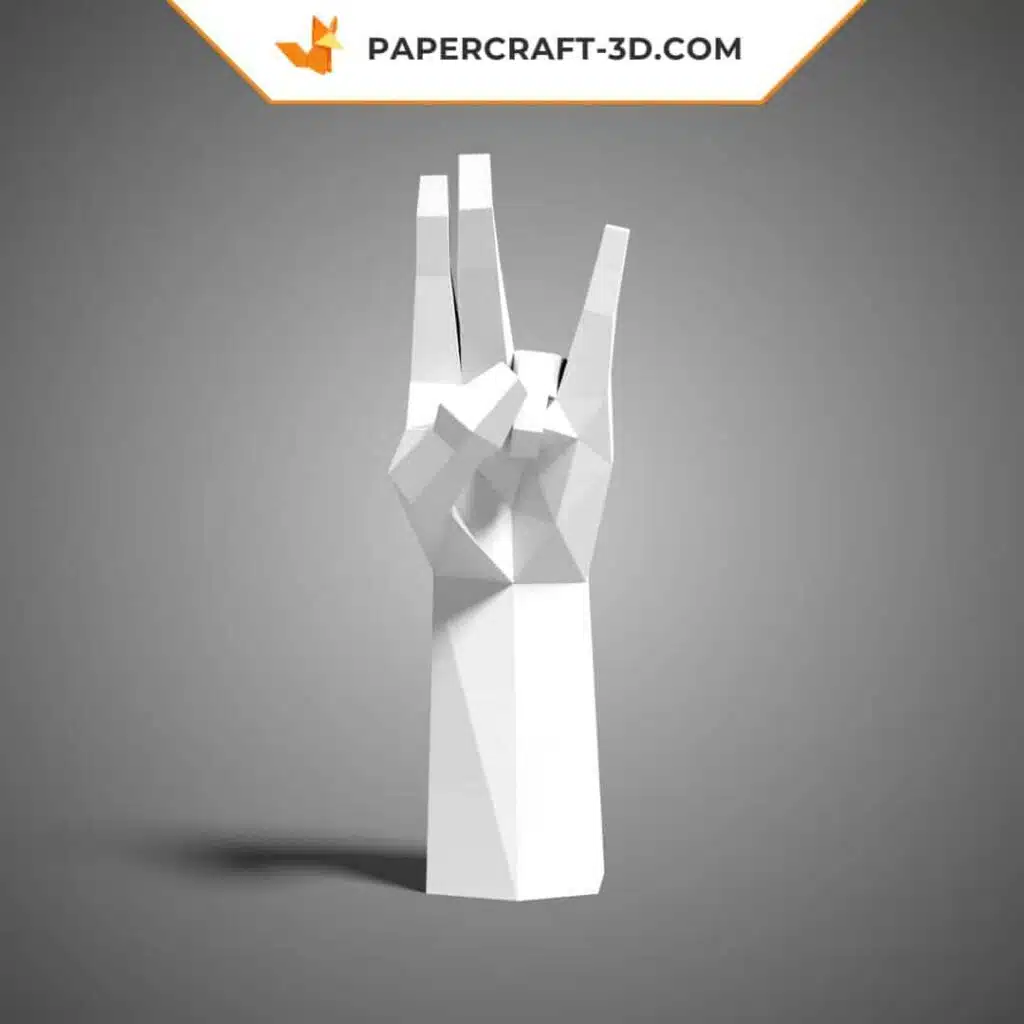 Papercraft Hand in Haltung 4 Origami