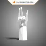 Papercraft mão em postura 4 origami