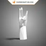 Papercraft mão em postura 4 origami