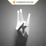 Papercraft mão em postura 4 origami