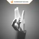 Papercraft mão em postura 4 origami