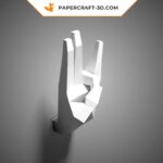 Papercraft hand in posture 4 origami