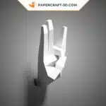 Papercraft mão em postura 4 origami