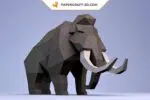 Mammut-Papercraft als Origami, Ansicht 2
