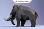 Mammut-Papercraft als Origami, Rückansicht