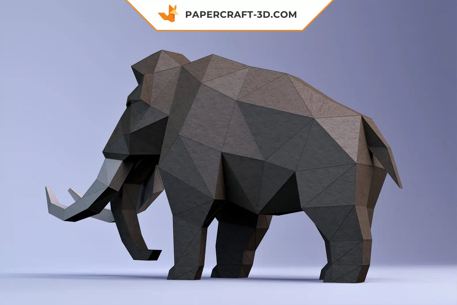 Mammut-Papercraft als Origami, Rückansicht