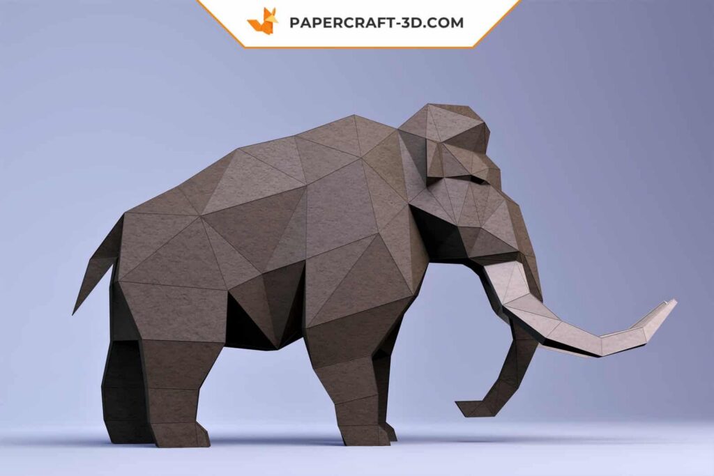 Papercraft de mamute em origami