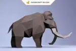 Mammut-Papercraft als Origami, 3D-Modell
