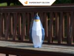 Papercraft of king penguin in 3D origami