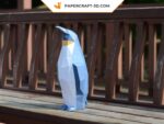 Papercraft of king penguin in 3D origami