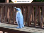 Papercraft of king penguin in 3D origami