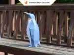 Papercraft Manchot Roi modélisation 3D en origami papier, weergave 3